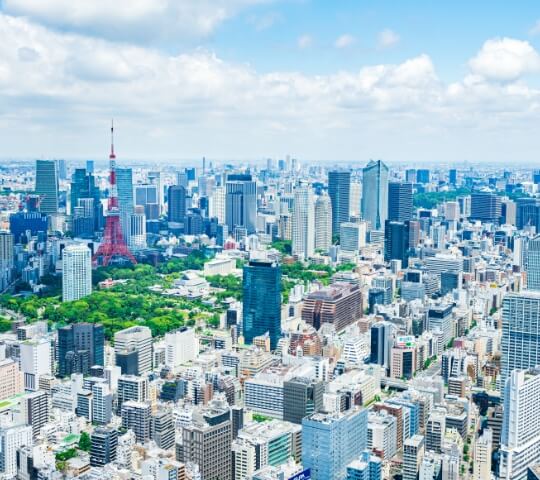 東京タワーを中心に広がる都心の風景